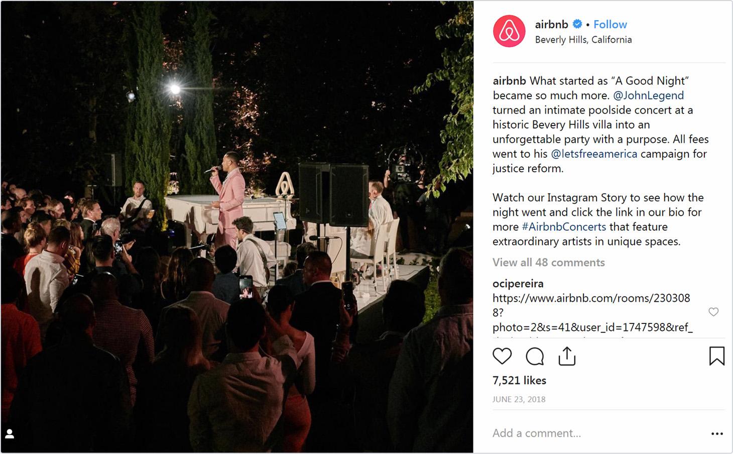 airbnb instagram example
